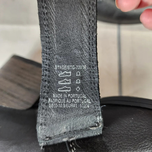 Taos  Black Leather Mary Jane Shoes Stacked Heel Size 41 - Picture 16 of 16